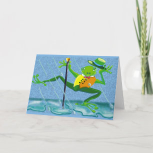 singing in the rain frog card
