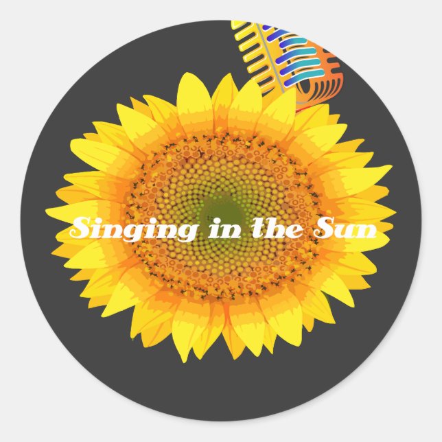 Singing in the sun-Sunflower Heart Sticker (Front)