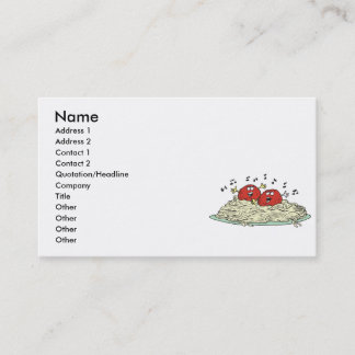 singing meatballs on spaghetti business card