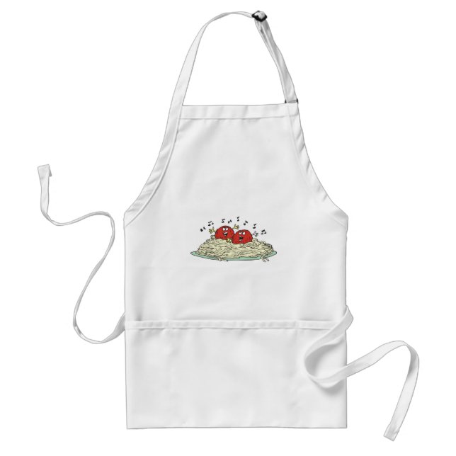 singing meatballs on spaghetti standard apron (Front)
