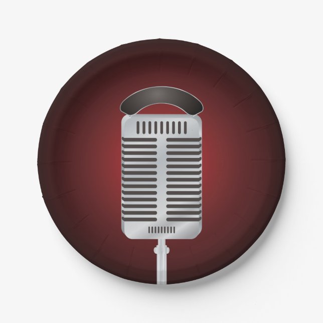 Singing Microphone Paper Plates (Front)