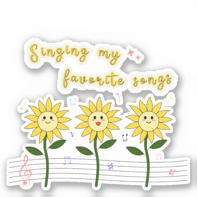 Singing My Favourite Songs Vinyl Sticker (Front)