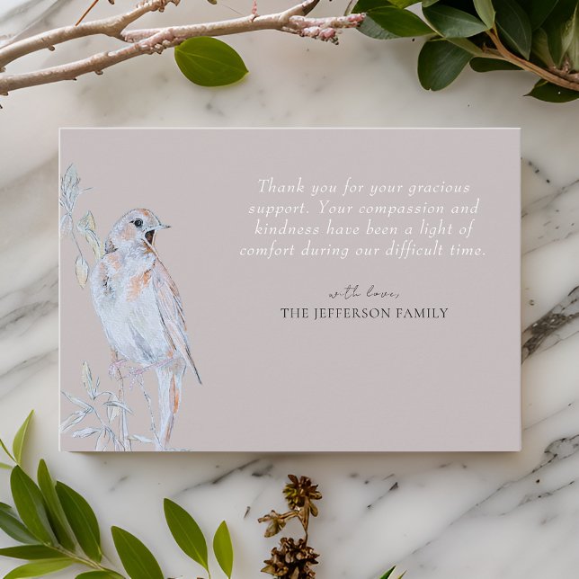 Singing Nightingale Funeral Thank You Card (Creator Uploaded)