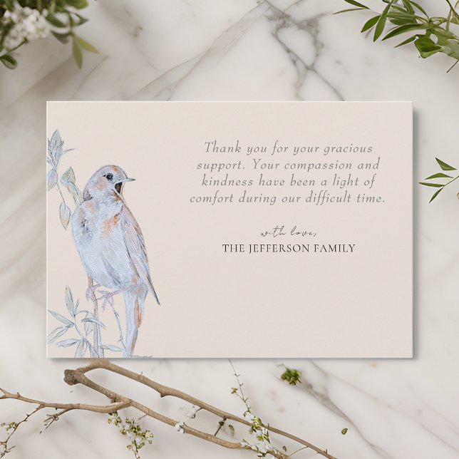 Singing Nightingale Funeral Thank You Card (Creator Uploaded)