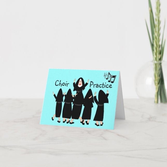 Singing Nuns "Choir Practice" Note Cards-Adorable Card (Front)