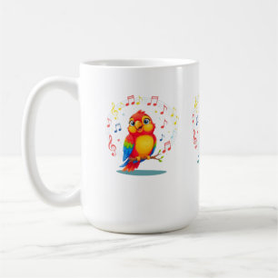 **Singing Parrot – Cute Parrot Singing Illustratio Coffee Mug