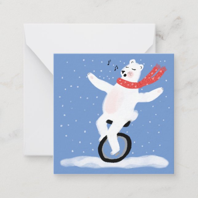Singing Polar Bear Holiday Card Customise It! (Front)