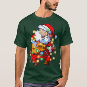 Singing Santa guitar for Boys Girls Christmas Tree T-Shirt