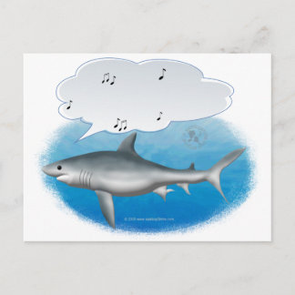 singing shark postcard
