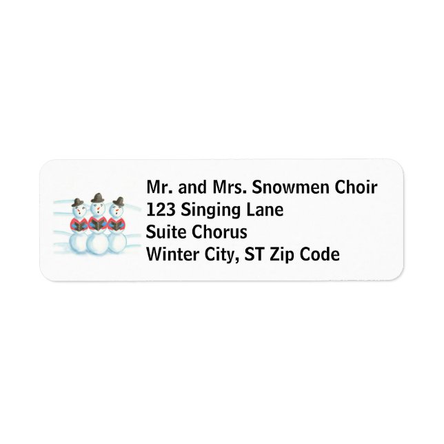 Singing Snowmen Custom Address Labels (Front)