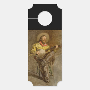 Singing Spanish Cowboy w Banjo Playing Trail Song Door Hanger