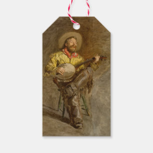 Singing Spanish Cowboy w Banjo Playing Trail Song Gift Tags