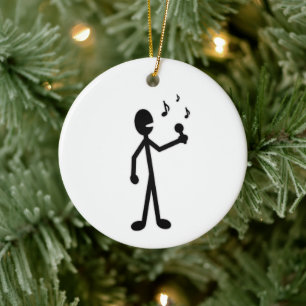 Singing Stick Figure Ceramic Tree Decoration