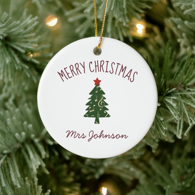 Singing Teacher Christmas Custom Gift Ornament (Tree)