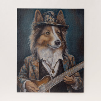 Singing the Blues Shetland Sheepdog | Sheltie Jigsaw Puzzle