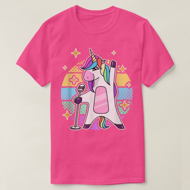 Singing Unicorn Singer Music Unicorn  T-Shirt (Design Front)