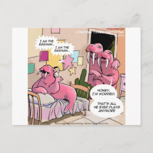 Singing Walrus Worried Parents Funny Postcard
