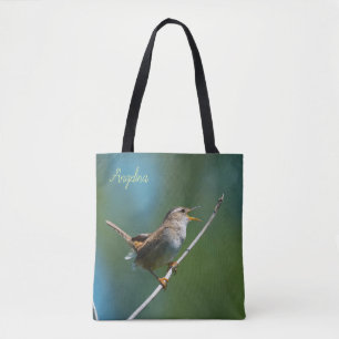 Singing wren tote bag