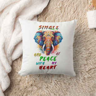 Single And At Peace With My Heart Cushion