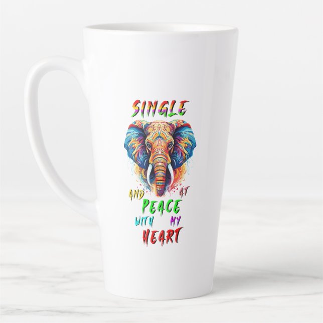 Single And At Peace With My Heart Latte Mug (Left)