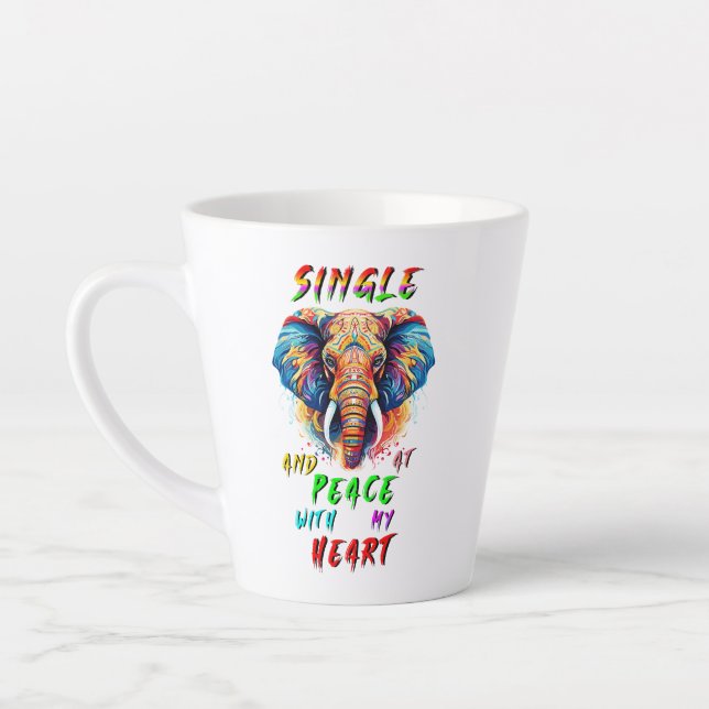Single And At Peace With My Heart Latte Mug (Left)