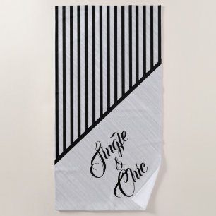 Single and Chic Modern Art Beach Towel