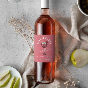 Single Babes Pink Valentine Cocktail Girls Night  Wine Label