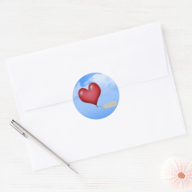Single Balloon Heart With Message Tag (Envelope)