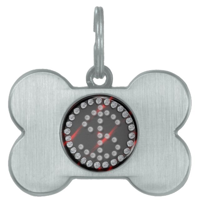 single bar rhinestone dollar sign pet tag (Front)