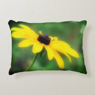 Single Black Eyed Susan Daisy Flower  Decorative Cushion