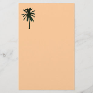 Single Black palm tree stationery