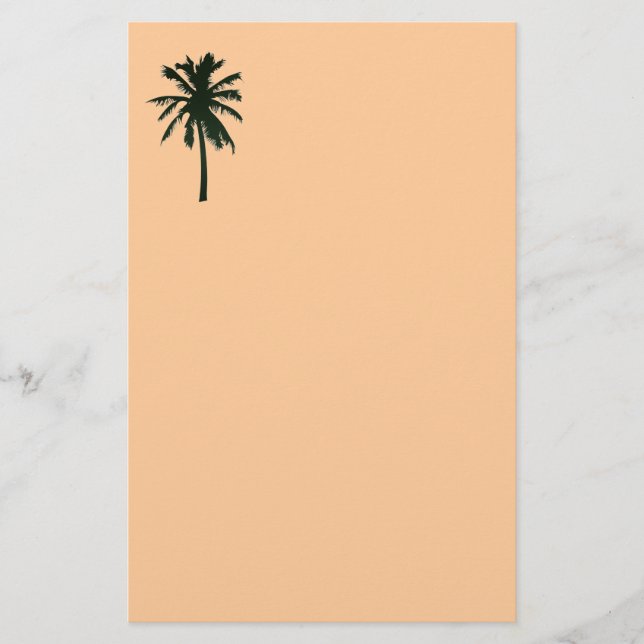 Single Black palm tree stationery (Front)