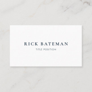 Single Blue and White Professional Business Card