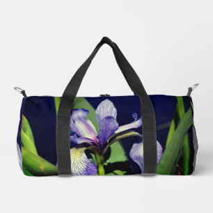 Single Blue Flag Iris Flower Nature  Duffle Bag