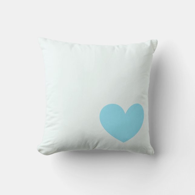 Single Blue Heart Pillow (Front)