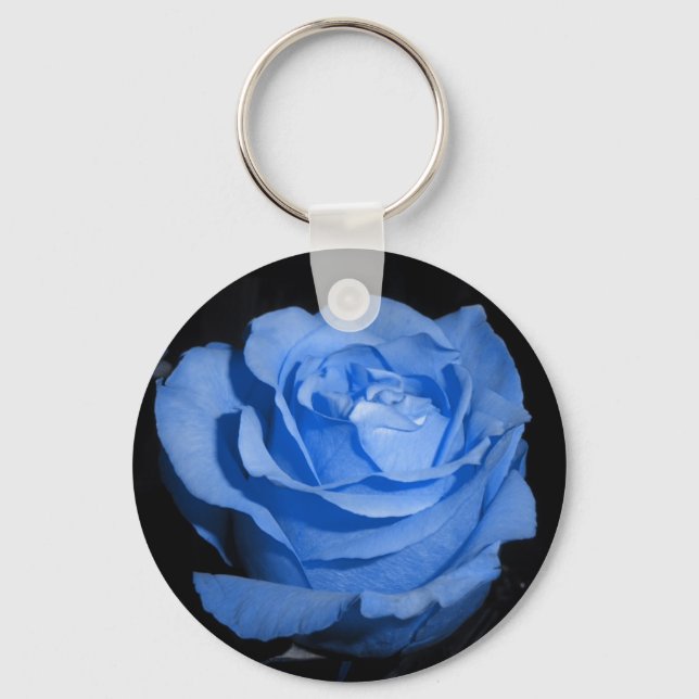 Single Blue Rose Key Ring (Front)