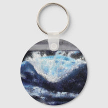 Single Blue Wave Keychain
