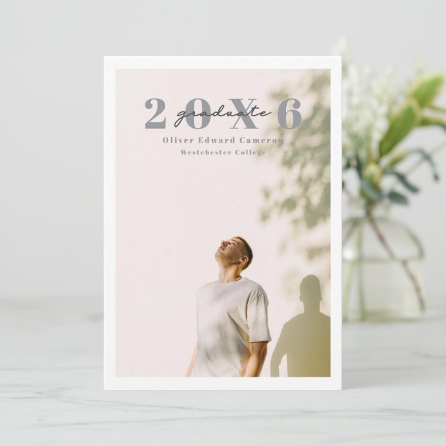 single bordered photo with bold class year minimal announcement (Standing Front)