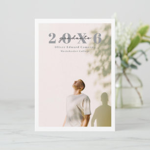 single bordered photo with bold class year minimal announcement