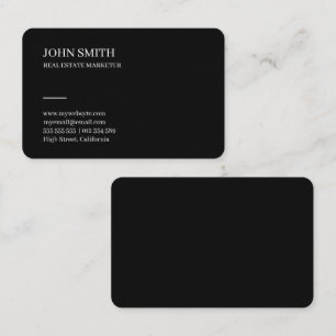 Single business card with black glossy background