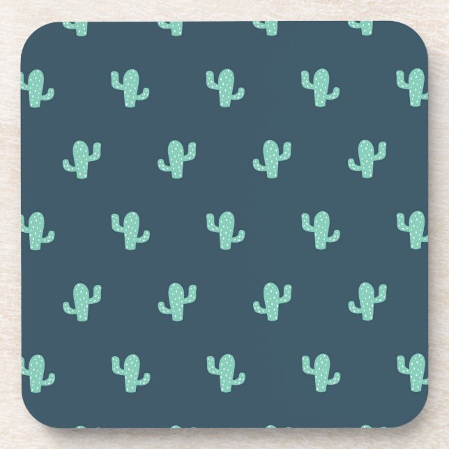 Single Cactus Pattern Coaster (Front)