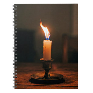 Single Candle Burning Brightly Notebook