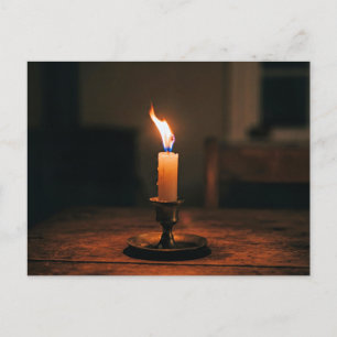 Single Candle Burning Brightly Postcard
