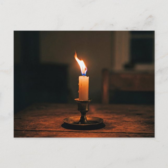 Single Candle Burning Brightly Postcard (Front)
