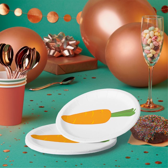 Single Carrot Paper Plate (Creator Uploaded)