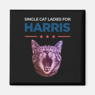 Single Cat Ladies For Harris 2024 Political  Magnet