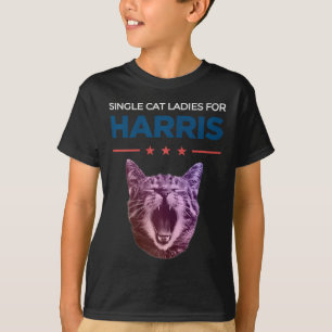 Single Cat Ladies For Harris 2024 Political  T-Shirt