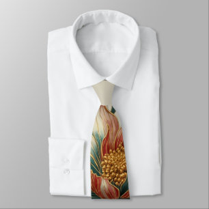 Single Cloisonne Flower formal neck tie