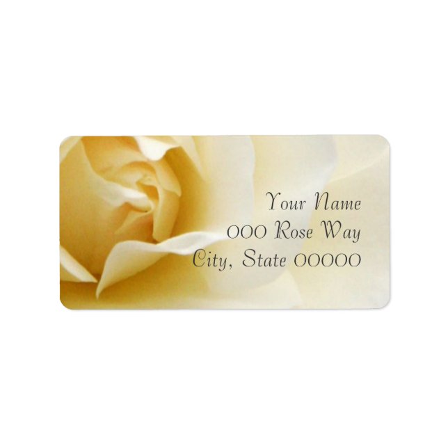 Single Creamy White Rose Wedding Address Labels (Front)