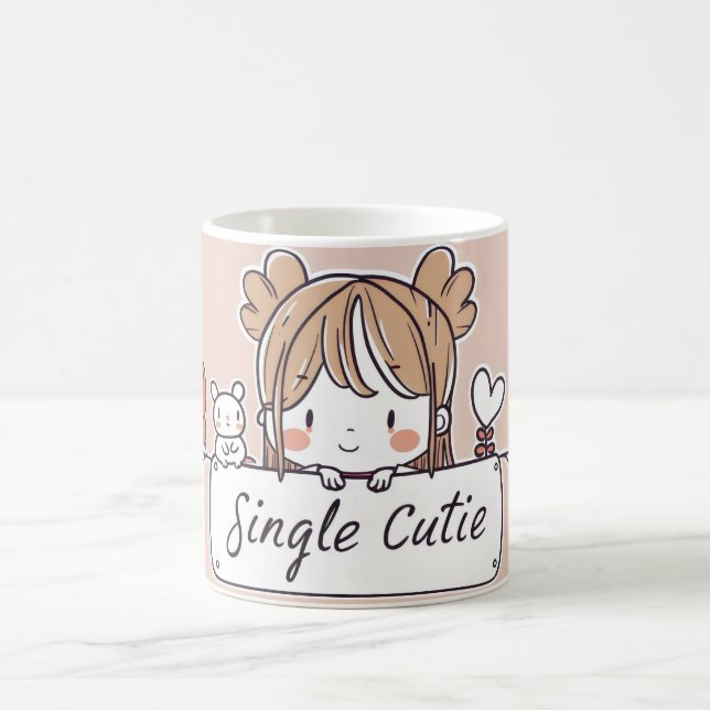 Single Cutie Anime Kawaii Coffee Mug (Center)